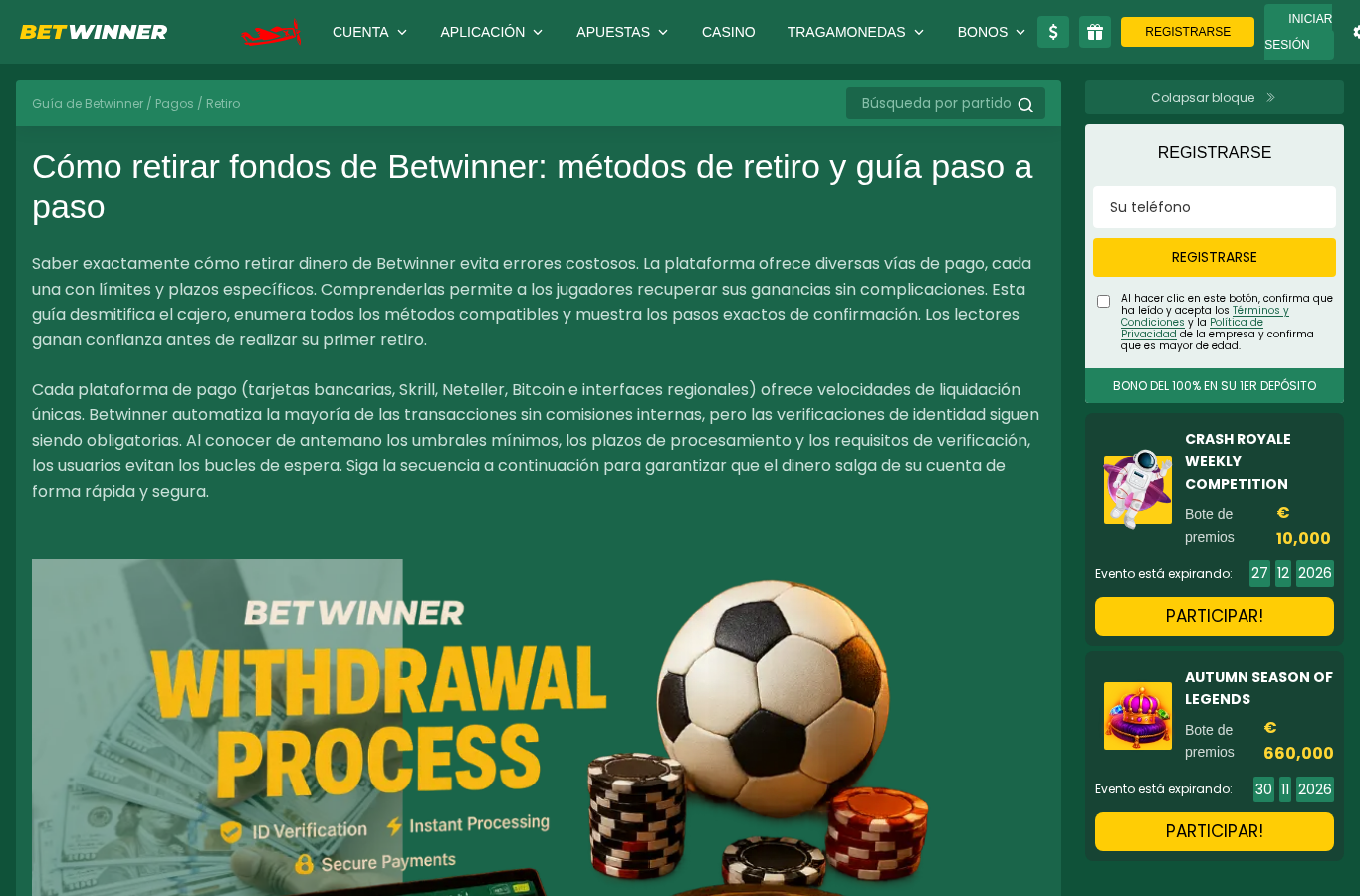 Captura de fuente fechada para BetWinner